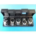 Five Sekonda gents wristwatches, all wit