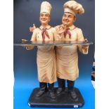 A model of Laurel and Hardy dressed as c