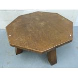 A large octagonal oak coffee table (W101