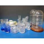 A collection of glass to include domes f