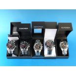 Five Sekonda gents chronograph wristwatc