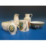 A collection of Goss, Belleek and Chines