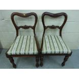 A pair of bow backed 19thC chairs with u