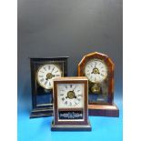 Three late 19thC mantel alarm clocks