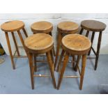 Six pine bar stools