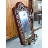 A Girondole style pier mirror with three