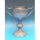 An Arts and Crafts pewter chalice, heigh