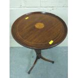 A late 19thC wine table with inlaid cent