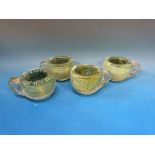 Four Mdina glass cups