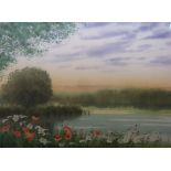 A watercolour of a field by D Haddow