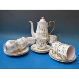A collection of Royal Albert "Braemar" coffee ware including coffee pot, milk and sugar etc