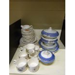 A quantity of Wedgwood "Fruit Sprays" dinnerware together with a quantity of blue and white