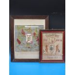 A framed and glazed WWI silk sampler with central photograph, flags etc "A Souvenir of Egypt 1916,