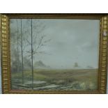 Two framed oil paintings by Ralph Boyer, both of country scenes