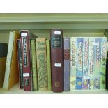 A selection of Folio Society titles including P G Wodehouse six title box set; The Worlds of John