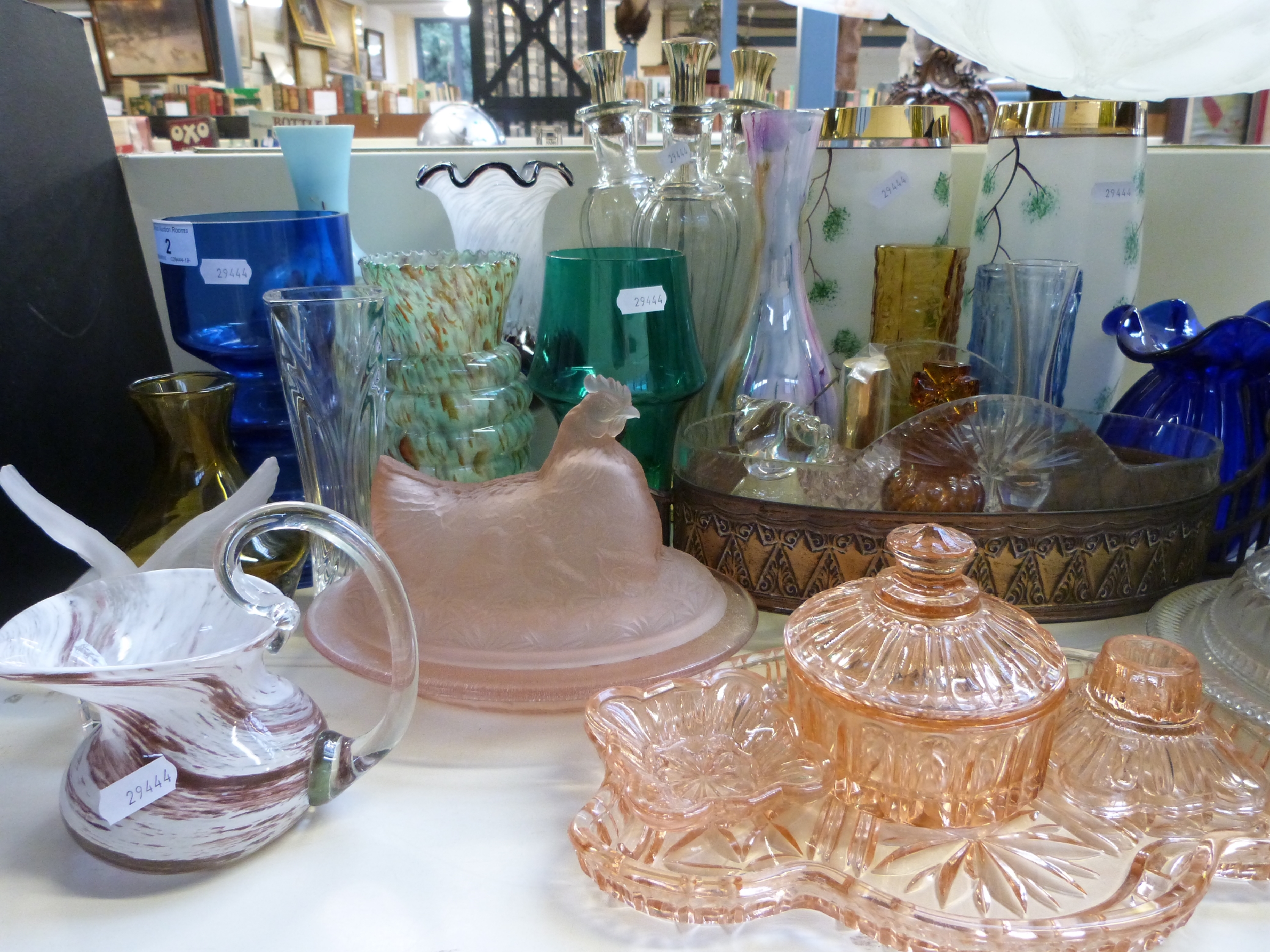 A collection of various glassware to include a WMF style oval bowl and a Goebel bird - Image 2 of 2