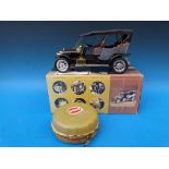 Two novelty radios, one as a car,