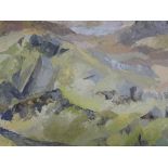 An abstract oil on board of Snowdonia,