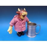 A bendy musical "Bully" and tankard from the TV series "Bullseye"