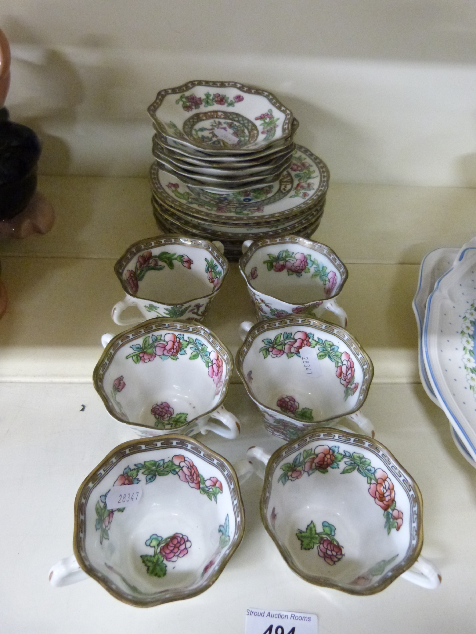 A Coalport chocolate / soup set of cups and saucers and side plates - Image 2 of 2