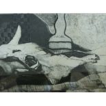 A framed and glazed Limited Edition etching 'Still Life with Ox Skull',