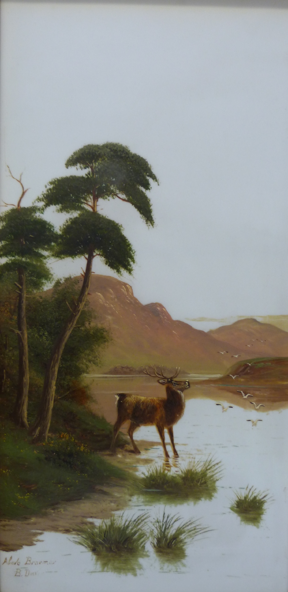 B Davis: A pair of oils on glass of Highland scenes, one titled "Above Braemar", - Image 7 of 10