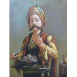 Oil on canvas of a possibly Indian nobleman with a sword,