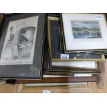 A large collection of 19thC engravings and later prints, topographical scenes,