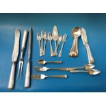 A canteen of Butler, Sheffield cutlery together with a quantity of silver plated cutlery,