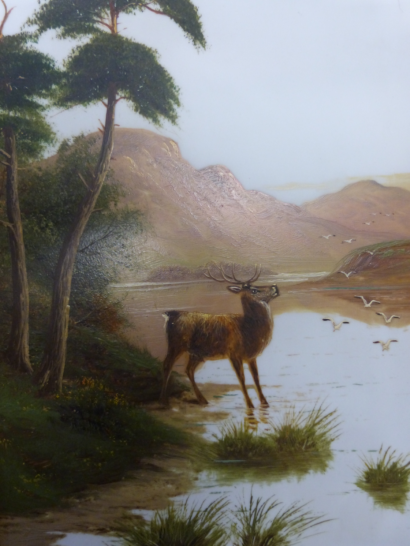 B Davis: A pair of oils on glass of Highland scenes, one titled "Above Braemar", - Image 9 of 10
