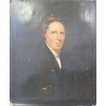 WITHDRAWN     A 19thC oil on canvas of a distinguished looking gentleman (75 x 63cm)