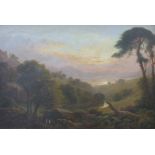 George F Buchanan (1800 -1864): Oil on canvas of a river valley signed and dated 1881,