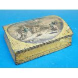 A Victorian plaster box with duck shooting scene to lid