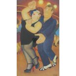 Beryl Cook print 'Dirty Dancing' signed in pencil to margin and embossed AGP lower left (49 x 27.