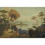 Mary Dandie (19thC): Watercolour cattle on the banks of a loch,