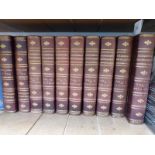 Chambers Encyclopaedia (10 volumes) half leather, raised spines, gilt lettering,