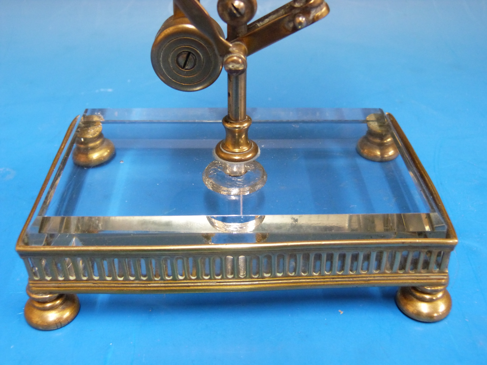 A set of pendulum type letter scales, with ivorine scale calibrated up to 100, marked E.W. - Image 3 of 3