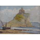 A late 19thC watercolour of Mont St Michel in Normandy by Olive Capper (17 x 23cm),