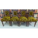 Eight 19thC chairs including two sets of four and an oak tea trolley