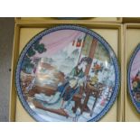 Four boxed artisan painted plates by 'Master Artisan Zhao Huimin'