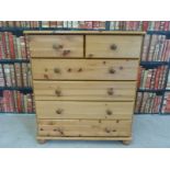 A pine chest of two over four drawers (H90 x W82 x D38cm)