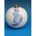 An unusual early Royal Doulton blue children vase on white ground