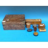 A quantity of small 19thC and 20thC wooden boxes to include needle box, Mauchline Ware,