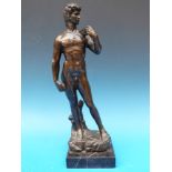 A bronze of a standing classical male nude (height 38cm)
