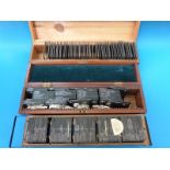 Three wooden cases containing magic lantern slides including  Furness Abbey, Kern Knotts,