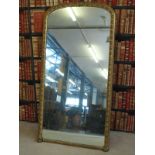 A large wall mirror in gilt wood frame,