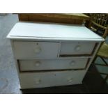 A small painted pine chest of two over two straight drawers (W82 x D44 x H66cm)