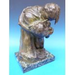 Edouard Vereycken (1893-1967) bronze 'The Kiss' signed to the lower section with Batardy stamp,