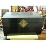 A black lacquer storage box (H30 x L62 x W40cm)