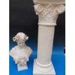 A Romanesque style column with a female bust (overall height 125cm)